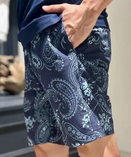 BEAMS 男士高尔夫橙标 佩斯利花卉图案短裤 运动休闲 商品图2