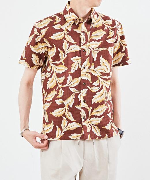 MEN'S MELROSE 夏季男士 格纹清凉感polo领短袖花衬衫 商品图1