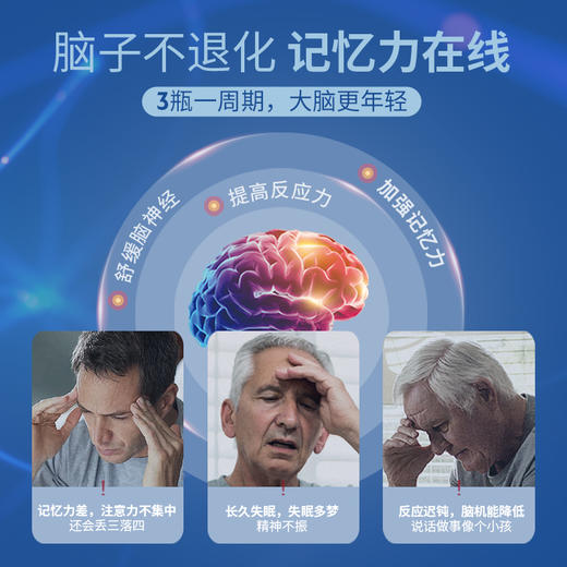 ⁵近效清仓美国进口【专研脑配方胶囊】 脑神经素+ 复合脑活素+茶叶茶氨酸+ N-乙酰神经氨酸 有效期到26.10  6岁及以上 60粒/瓶  YY05-QTT-SA 商品图2