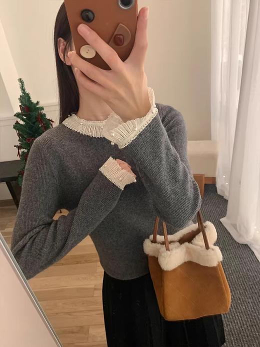 细闪蕾丝打底衫 商品图1