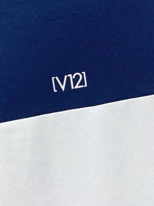 V12高尔夫男士拼色罗纹圆领吸汗速干字母短袖 商品图4