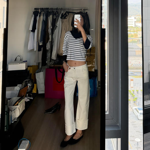 ROMI STUDIO“经典海军风”双纱羊毛竖坑条肌理套头毛织 RWDSST1799 商品图2