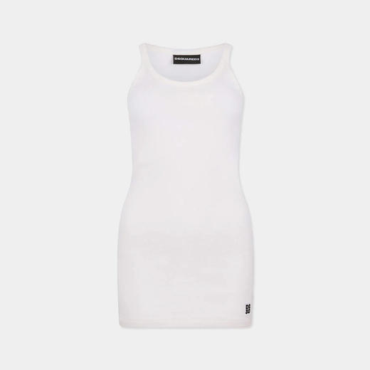 DSQUARED2 女士字母徽标刺绣迷你连衣裙 白色 S75CV0985 D20102 100 商品图0