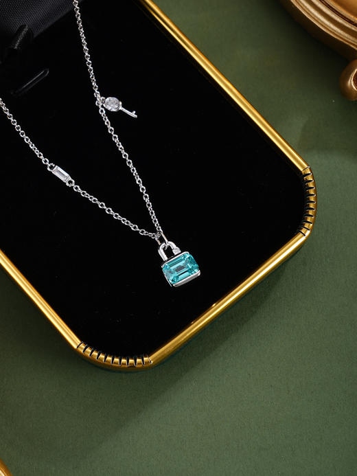 子佩集【灵魂契合】银S925套链【PYT5037-XF】项链培育宝石帕拉伊巴蓝碧玺2601 商品图3