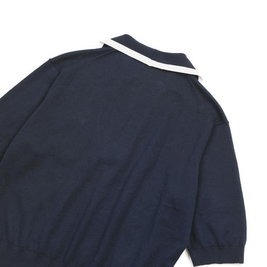 ROMI STUDIO“高智感”棉质撞色翻领修身短袖Polo上衣RWDSST1791 商品图7