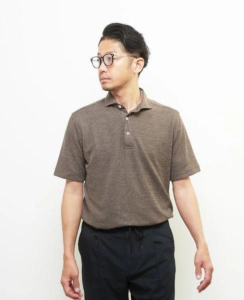 MEN'S MELROSE 男士 条纹针织透气短袖 商务休闲polo衫 商品图11