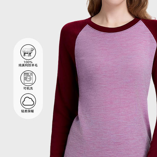 IGUANA 260G可机洗美利奴羊毛秋冬拼色女款  男款  T恤 商品图0