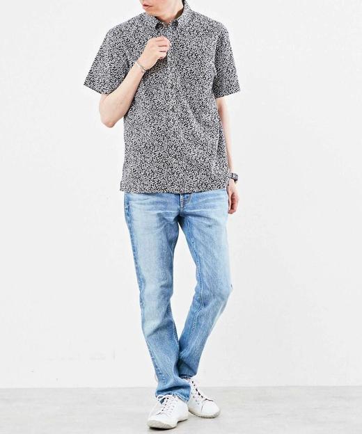 MEN'S MELROSE 夏季男士 彩色印花清凉感polo领短袖花衬衫 商品图8