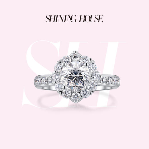 【预售】ShiningHouse[培育] 18k金钻石戒指 圆钻形1克拉钻人工真钻人造钻石K金戒指时尚钻石戒指悦己送礼臻选【此商品不支持7天无理由退货退款】预计3日发货 商品图0