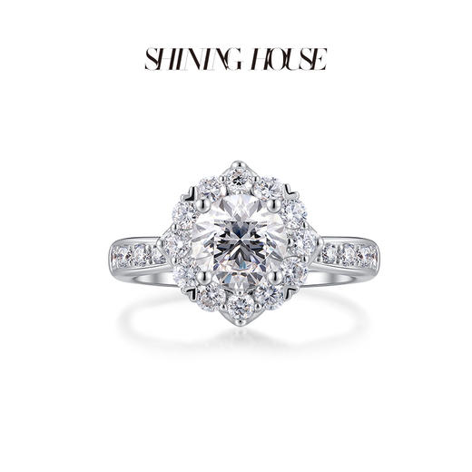【预售】ShiningHouse[培育] 18k金钻石戒指 圆钻形1克拉钻人工真钻人造钻石K金戒指时尚钻石戒指悦己送礼臻选【此商品不支持7天无理由退货退款】预计3日发货 商品图1