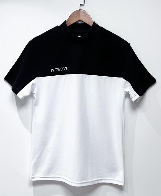 V12高尔夫男士拼色罗纹圆领吸汗速干字母短袖 商品图5