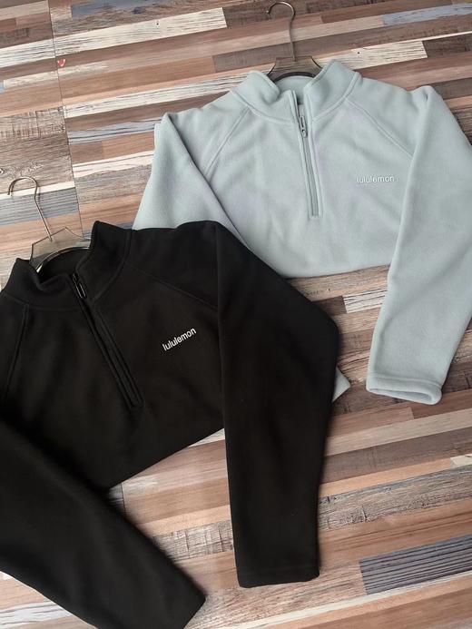 F013023摇粒绒拉链半开领男士休闲上衣薄款抓绒衣 商品图4