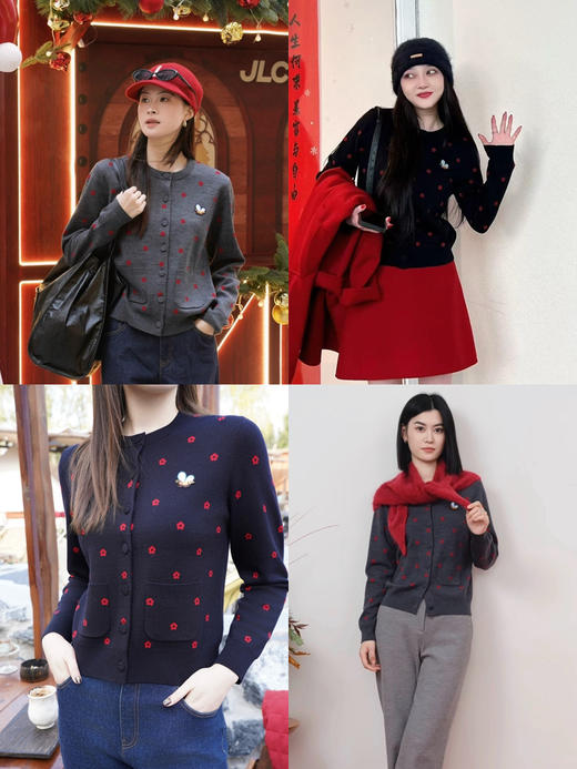 新品直接亏杀 小禾 女士 马上封侯 绵羊毛针织开衫 紧密纺 双面织 商品图0