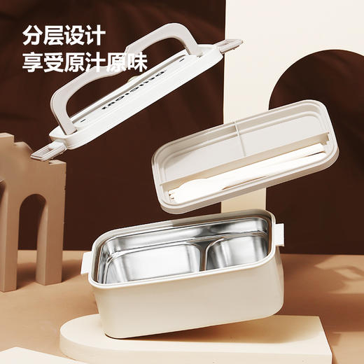 易铂康奈两件套✅一杯多用，可装汤、装茶水、装粥、装燕麦酸奶等等✅饭盒带提手，带餐具分层 商品图3