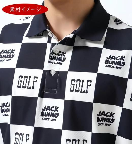 Jack Bunny 男款 高尔夫 双色格子logo印花透气速干polo领短袖T恤 商品图5