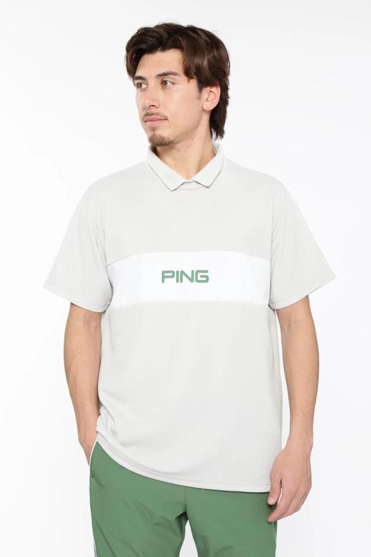 PING 高尔夫男士 春夏 翻领透气字母短袖Polo衫 网状网眼透气T恤 商品图1