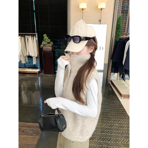 <曾小咸推荐>2.14现货秒杀 ！微信超特价！韩系叠穿高领马甲 日常169.99 立减90 秒杀79.99！！ 商品图2