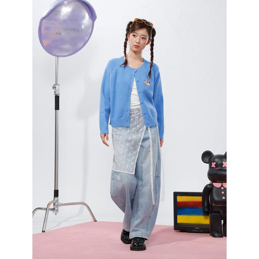 休闲宽松KT刺绣牛仔长裤-纪念日百货门店同款168998231 商品图3