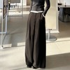 2026春装时尚高腰拉链后松紧腰宽松阔腿休闲裤 商品缩略图1