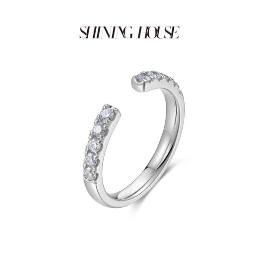 【预售】ShiningHouse[培育] 18k金钻石戒指 圆钻形人工真钻人造钻石K金戒指排钻戒指时尚钻石戒指悦己送礼臻选【此商品不支持7天无理由退货退款】预计3日发货 商品图2