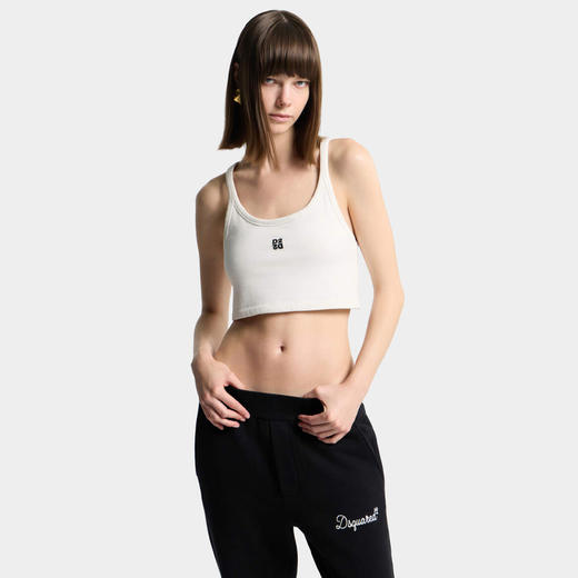 DSQUARED2 女士D2倒置刺绣性感背心 白色 S75NL0053 D20102 100 商品图2