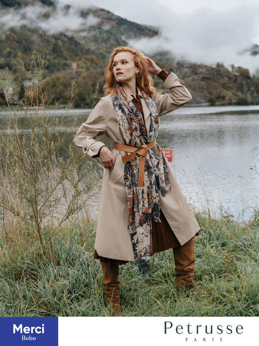 Petrusse 贝图丝 Copernic 哥白尼 丝网印刷 羊毛长围巾 商品图5