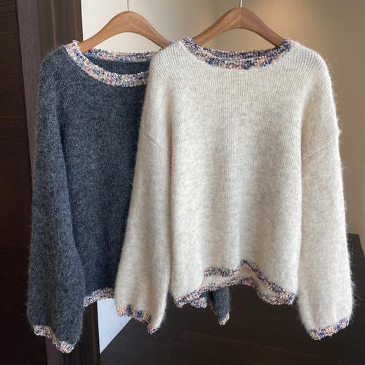 氛围感！贵气香风编织撞色设计感针织衫毛衣女2026秋冬新款！ 商品图4