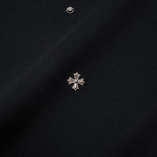 PINLI品立2026春季新款男士宽松金属贴片圆领落肩套头休闲上衣上衣潮BG262109004 商品图3