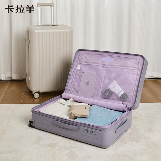 卡拉羊46开小深舱纯PC鎏金工艺行李箱大容量旅行箱CX8132 商品图8