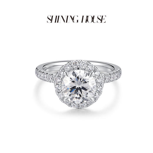 【预售】ShiningHouse[培育] 18k金钻石戒指 圆钻形1.5克拉钻人工真钻人造钻石K金戒指时尚钻石戒指悦己送礼臻选【此商品不支持7天无理由退货退款】预计3日发货 商品图1