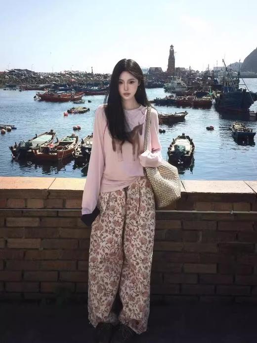 宋轶同款波尔小马手绘印花装饰线插肩袖上衣 商品图9