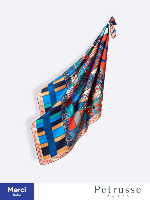 【贝图丝 x 波尔多红酒博物馆联名款】Calix 霓虹波尔多 真丝方巾 商品图2