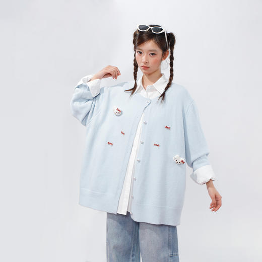 百搭宽松休闲KT圆领开衫毛衣-纪念日百货门店同款169262647 商品图0