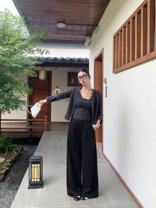 千金法式喇叭长袖小香风针织开衫+吊带上衣两件套 商品图7