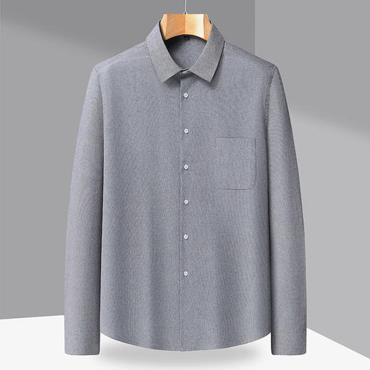 【DX】【100%棉】大依优型大码男装春秋长袖纯棉翻领衬衫全棉商务休闲百搭上衣T恤 商品图3