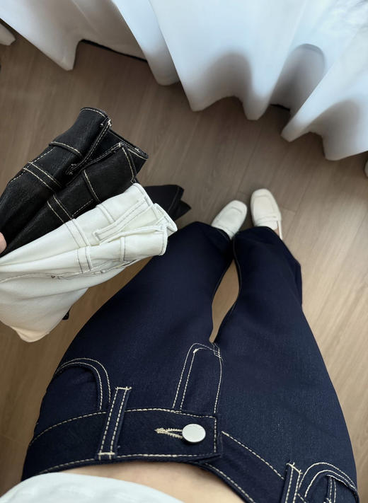 超模巧腿婴儿绒微喇显瘦牛仔裤 商品图13