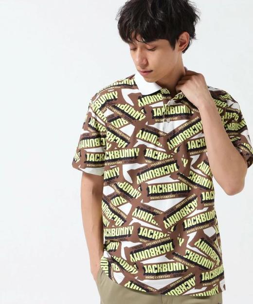 Jack Bunny 男士高尔夫 字母糖果图案透气速干polo领短袖 宽松轻盈 商品图1