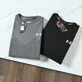 进口双面德绒长袖衫  男子小圆领加厚超弹力长袖训练健身运动打底衫保暖内衣上衣