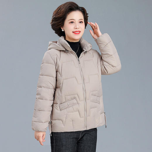 中老年短款棉衣女妈妈婆婆款宽松大码连帽羽绒棉服保暖外套 商品图4