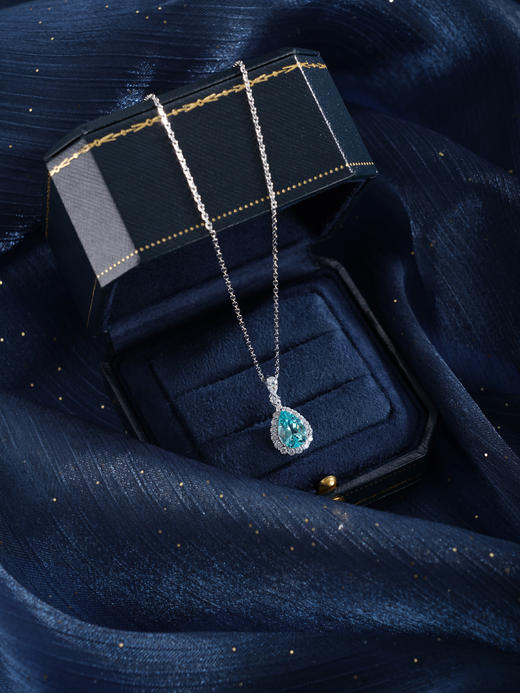 子佩集【瀚海凝光】银S925套链【PM2270-XF】项链培育宝石帕拉伊巴蓝碧玺2601 商品图6