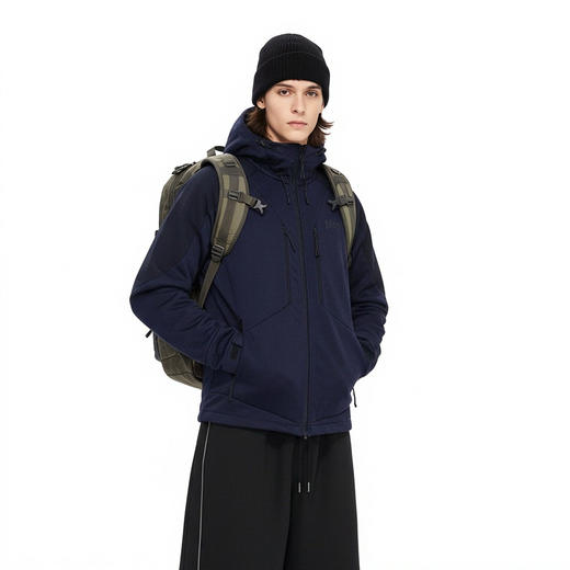 IDEVERRAY冬季防寒保暖冲锋衣连帽防风软壳长袖户外运动外套上衣 商品图2