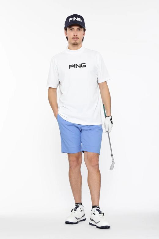 PING 高尔夫男士 夏季新款 字母印花立领透气舒适短袖T恤 商品图1