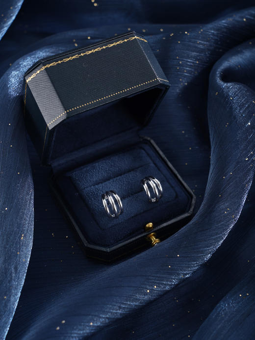 子佩集【清浅时光】银S925耳钉【FYE-0312】时尚扣环圆圈半环2601 商品图4