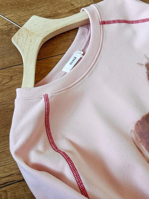 宋轶同款波尔小马手绘印花装饰线插肩袖上衣 商品图10