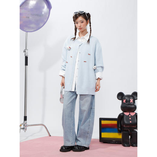 百搭宽松休闲KT圆领开衫毛衣-纪念日百货门店同款169262647 商品图3