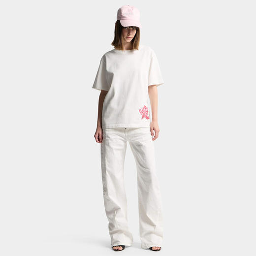 DSQUARED2 女士徽标印花棉质圆领短袖T恤 白色 S75GD0516 D20106 100 商品图5