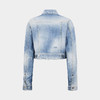 DSQUARED2 女士字母徽标标签做旧牛仔夹克外套 浅蓝色 S75AM1180 D30011 470 商品缩略图1