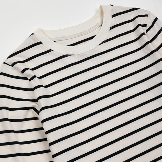 ROMI STUDIO"简约随性"全棉条纹撞色短款圆领长袖T恤 RWDSS61798 商品图2