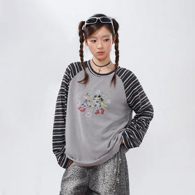 柔软趣味撞色条纹长袖T恤-纪念日百货门店同款168998134