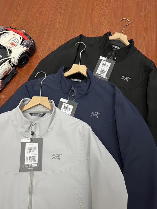 F013006户外刺绣logo半领拉链户外运动立领防风刺绣加绒软壳外套 商品图1